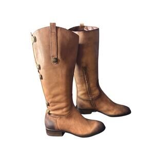 Arturo Chiang 15" Tall Brown Leather Knee High Riding Boots Equestrian Women 7.5